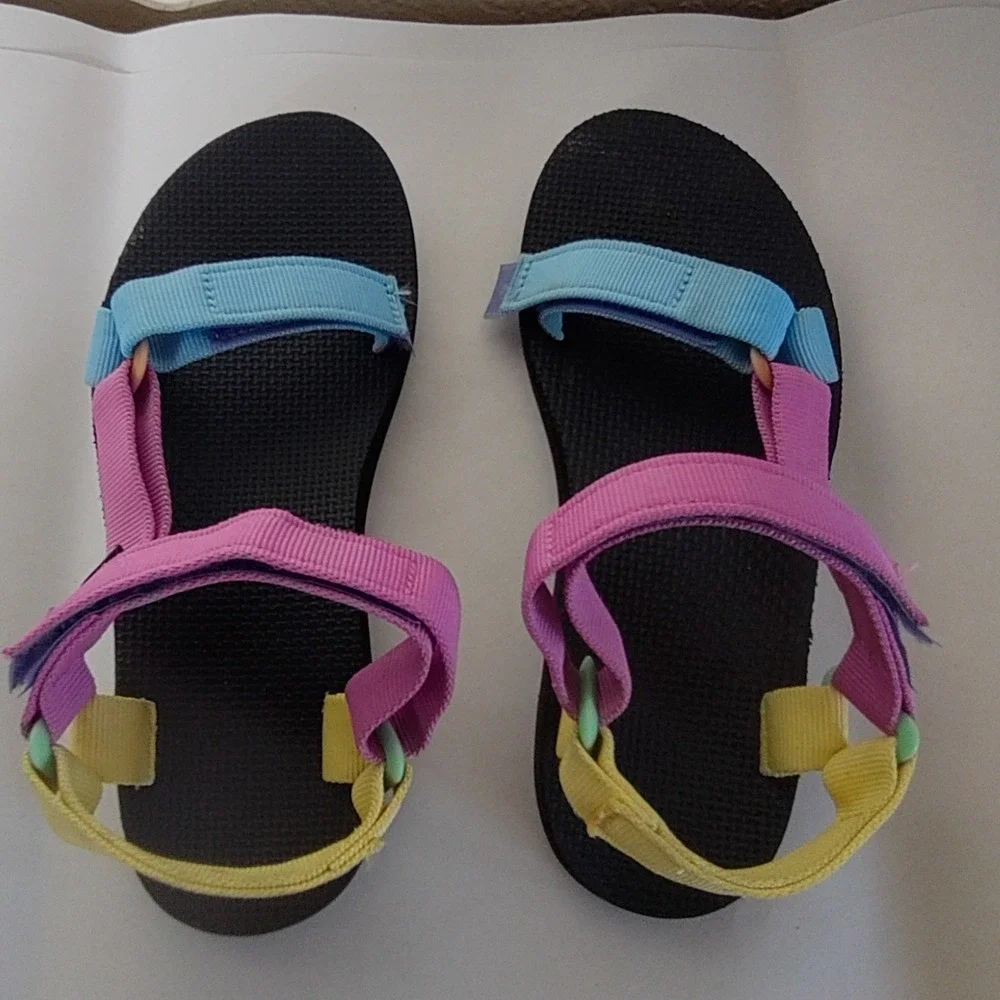 Teva Kids Original Universal Multi Color Block Sport Sandals Size 7 1003987K